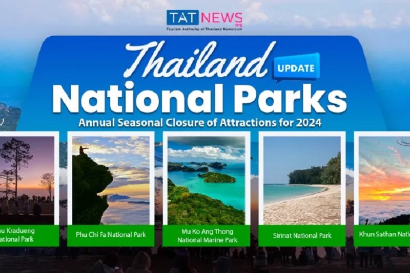 泰國國家公園宣布2024年季節性景點關閉